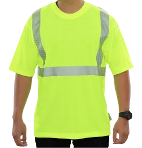 101CTLM Hi-Vis Lime Jersey Knit High Visibility Tee with 3M™ Scotchlite™ Comfort Trim