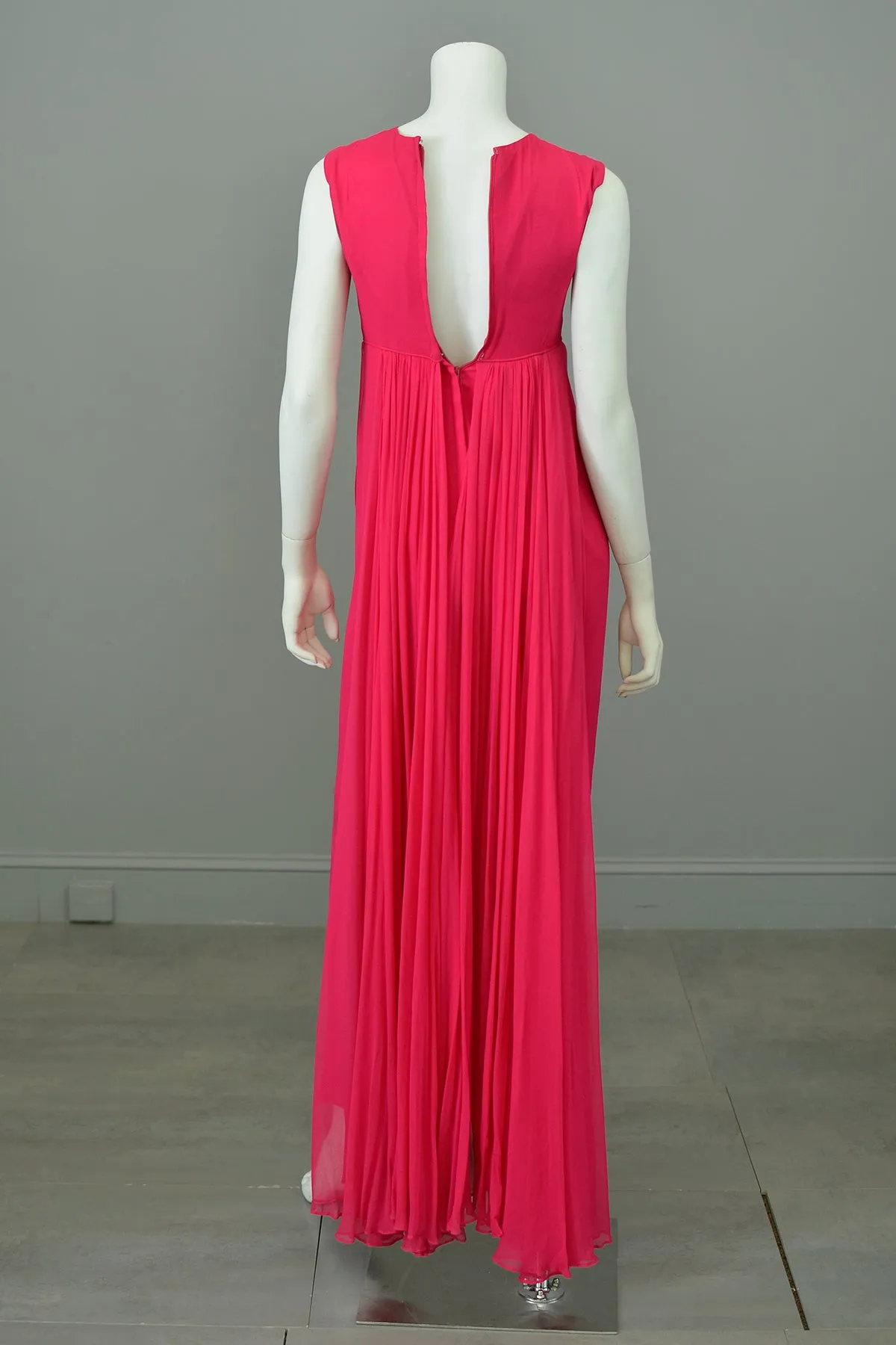 1960s Barbie Hot Pink Chiffon Draped Gown | Barbie Dress Gown