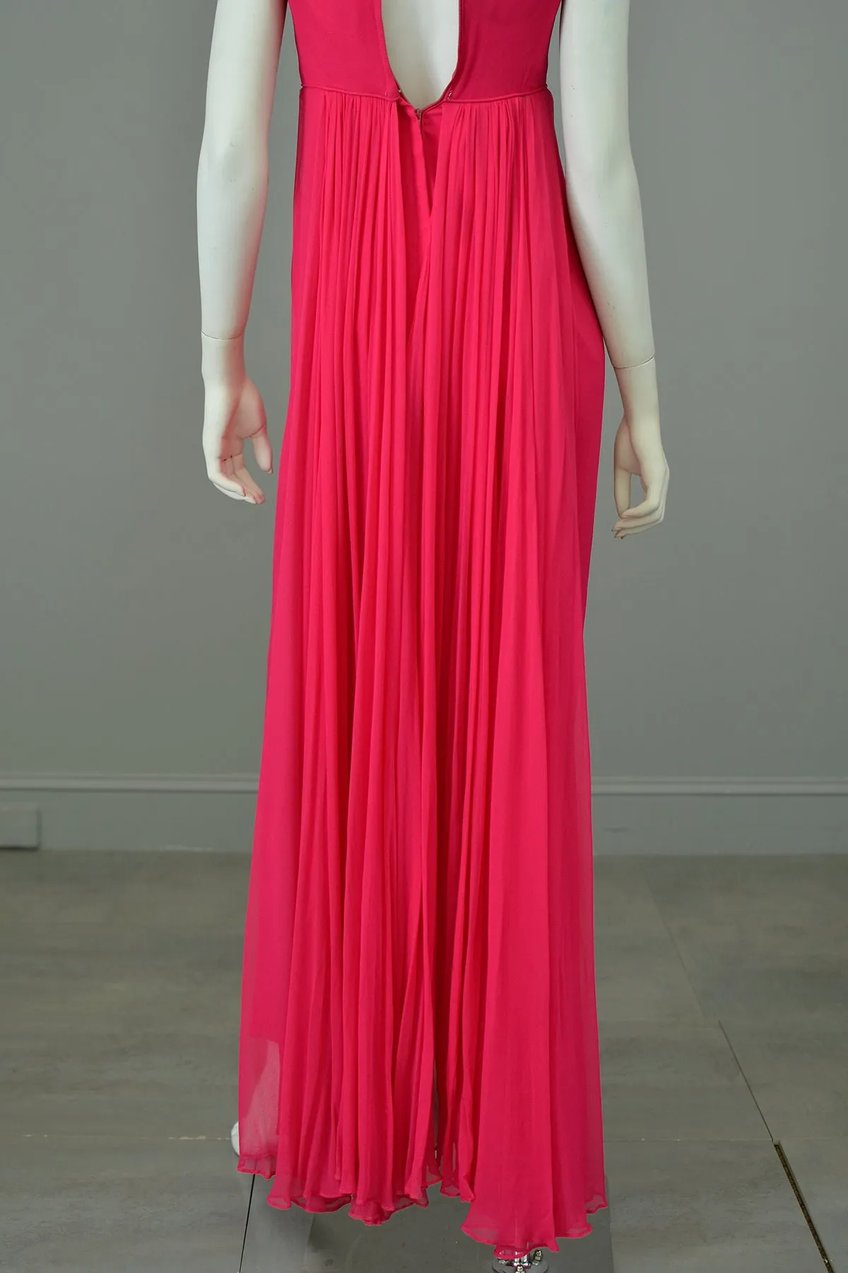 1960s Barbie Hot Pink Chiffon Draped Gown | Barbie Dress Gown