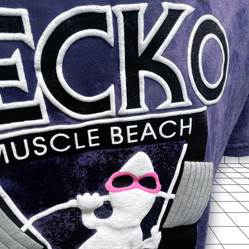 1988 Gecko Muscle Beach - Secret Colorway Acid Wash Tee