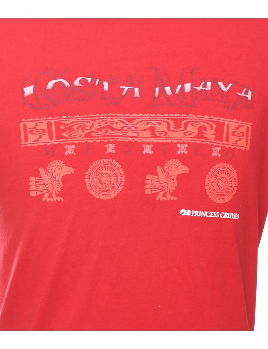 2000s Costa Maya Printed T-shirt - M