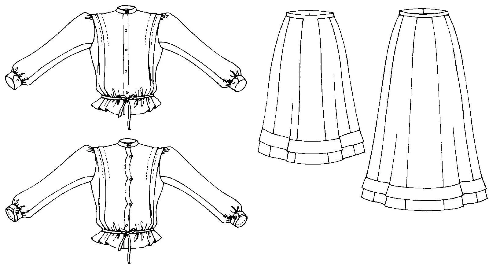 216 Schoolmistress' Shirtwaist & Skirt - PDF