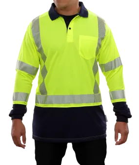 316CTLN Hi-Vis Two-Tone Long Sleeve Pocketed Safety High Visibility Polo Shirt