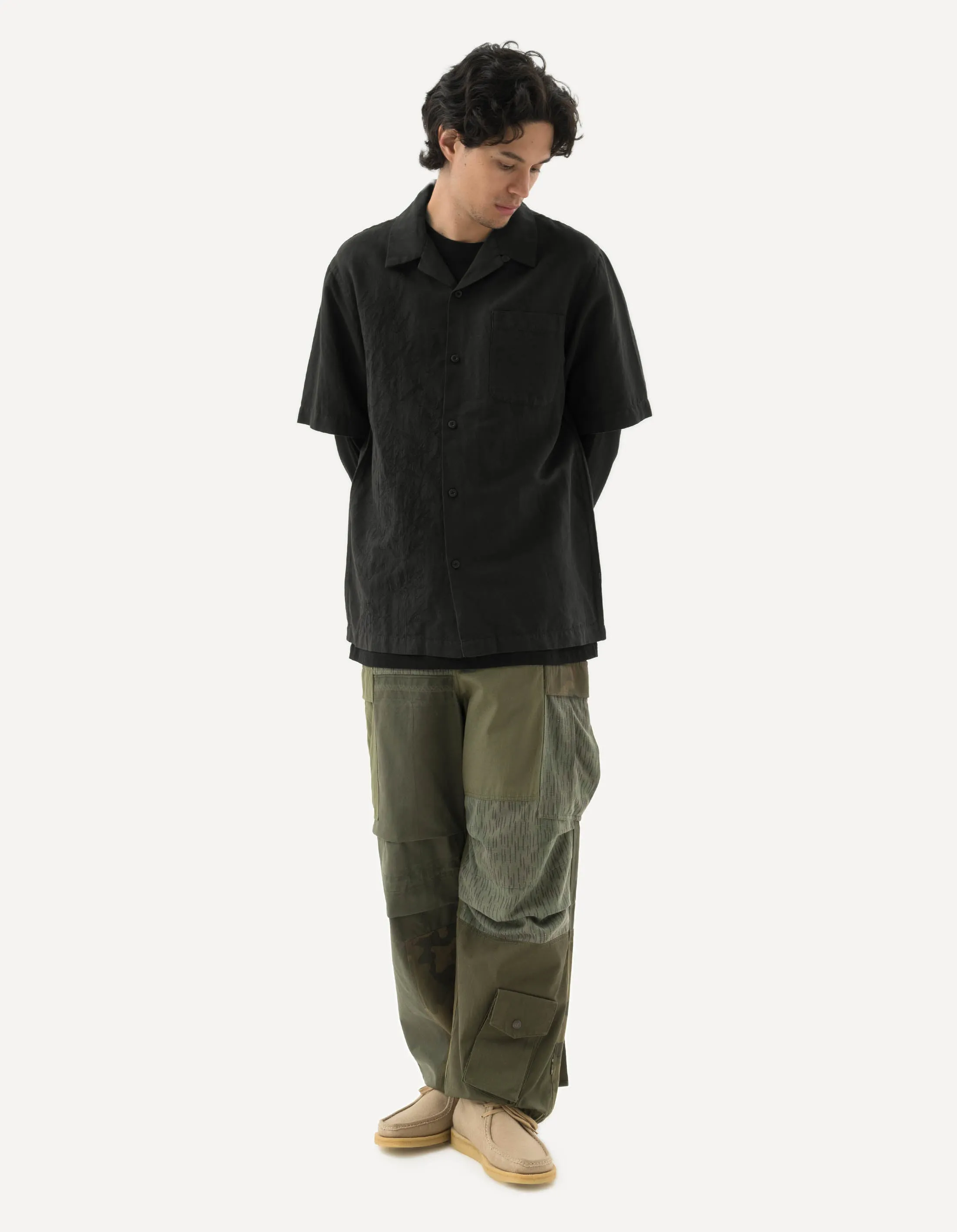 5078 Dragon Bamboo Hemp Shirt Black