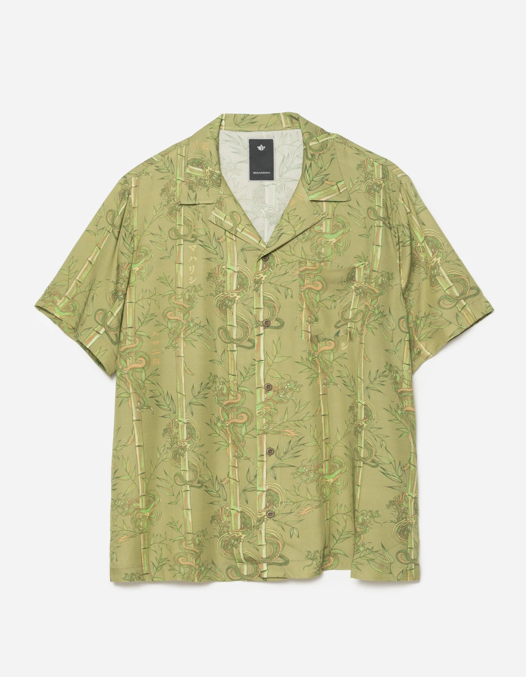 5122 Dragon Bamboo Camp Collar Shirt Olive