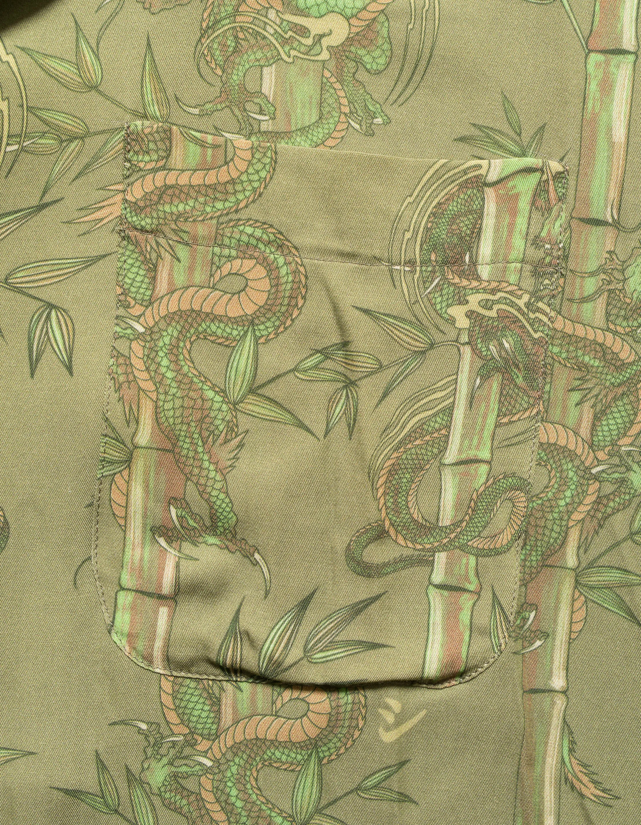 5122 Dragon Bamboo Camp Collar Shirt Olive