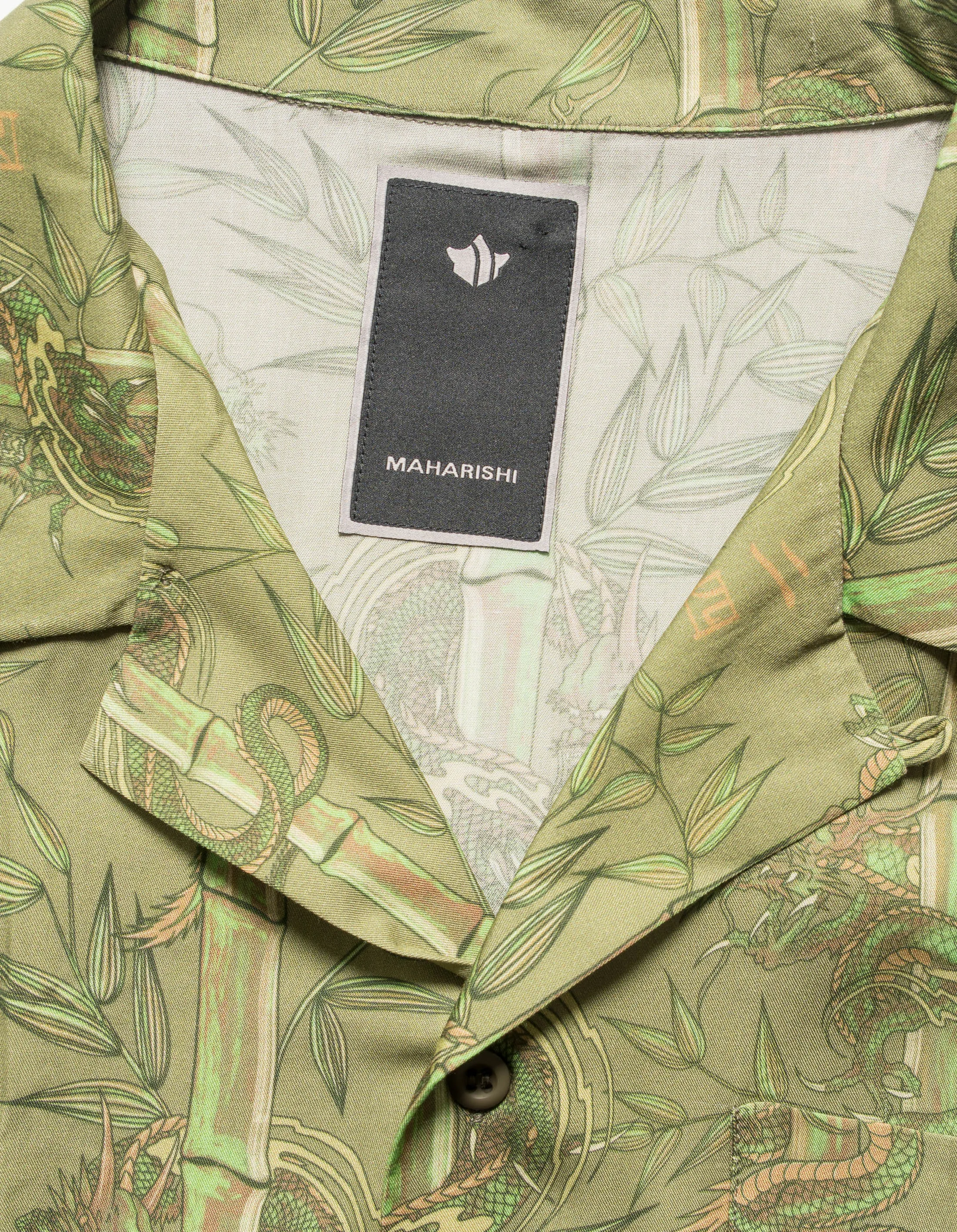 5122 Dragon Bamboo Camp Collar Shirt Olive