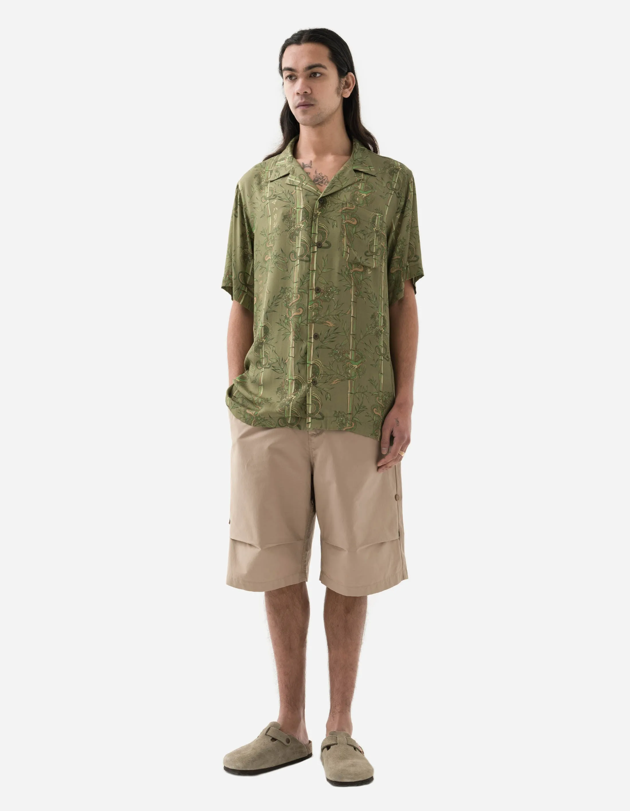 5122 Dragon Bamboo Camp Collar Shirt Olive