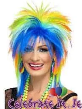 80s Rainbow Punk Wig