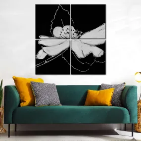 A Black And White Flower Wall Art