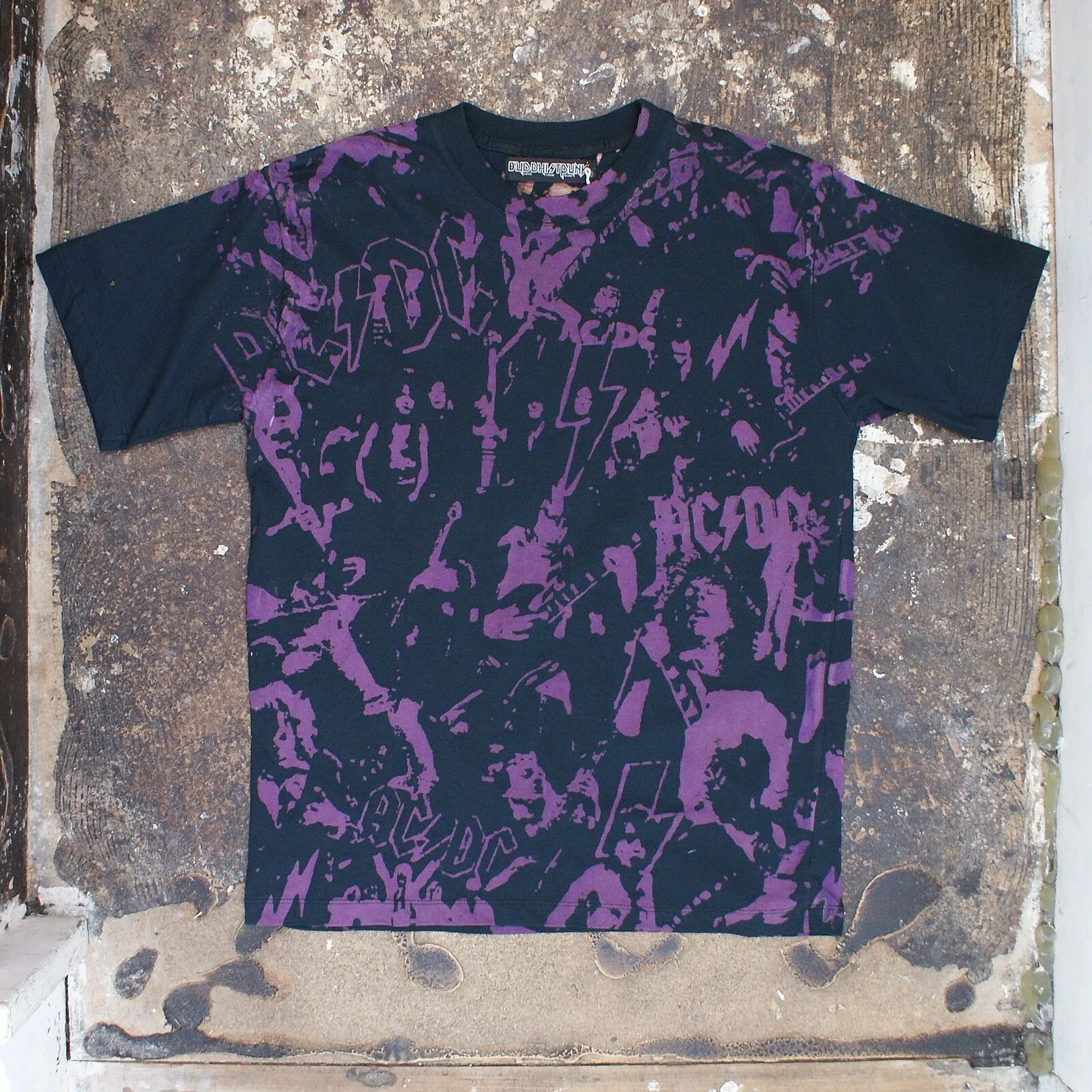 ACDC Stencil & Splatter Print T Shirt