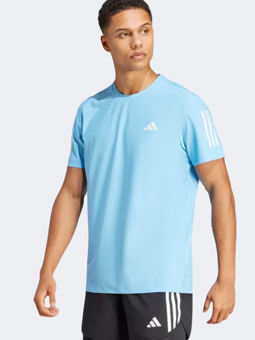 Adidas Own The Run Men Running T-Shirt Semi Blue Burst