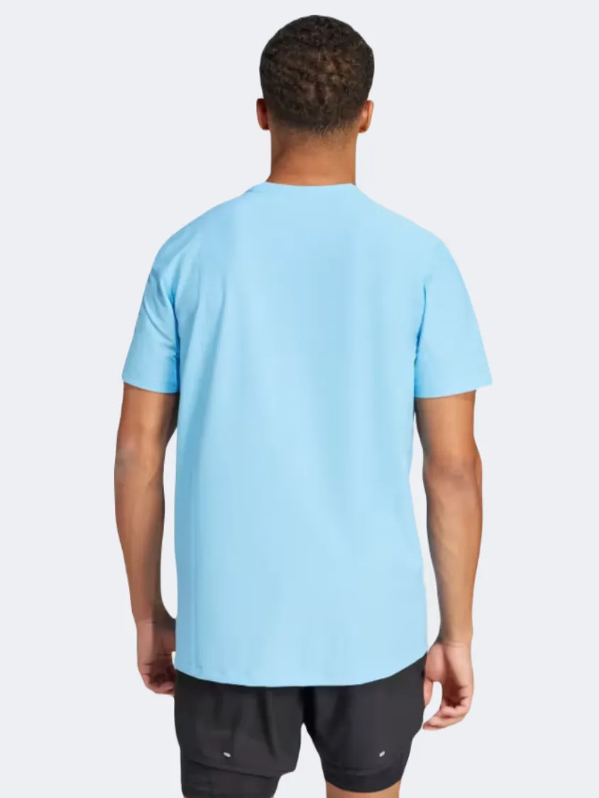 Adidas Own The Run Men Running T-Shirt Semi Blue Burst