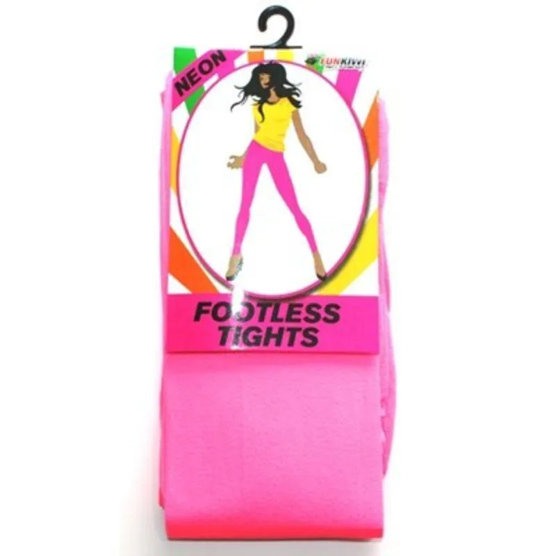 Adult Neon Pink Footless Tights