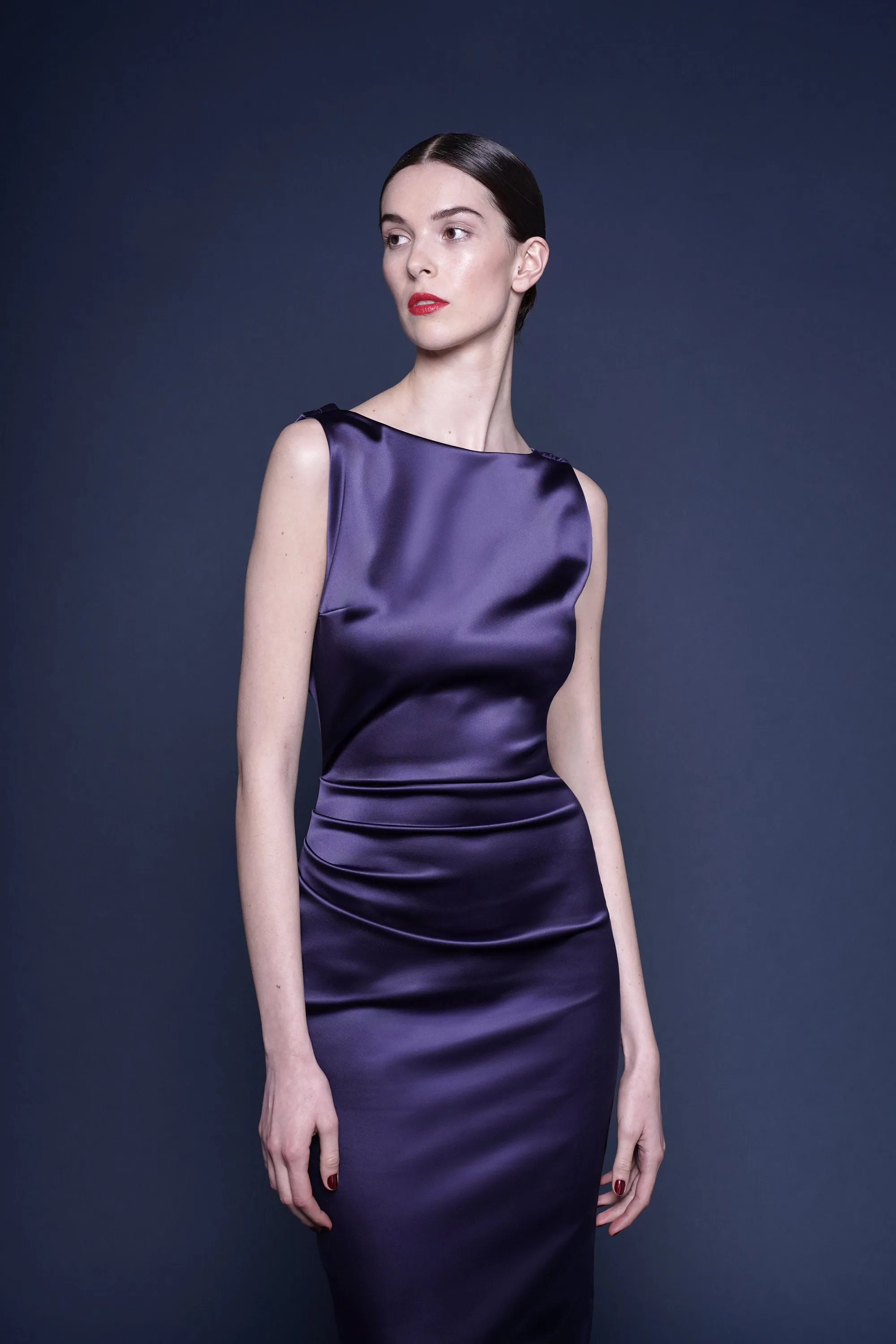 AJOUR SATIN DRESS