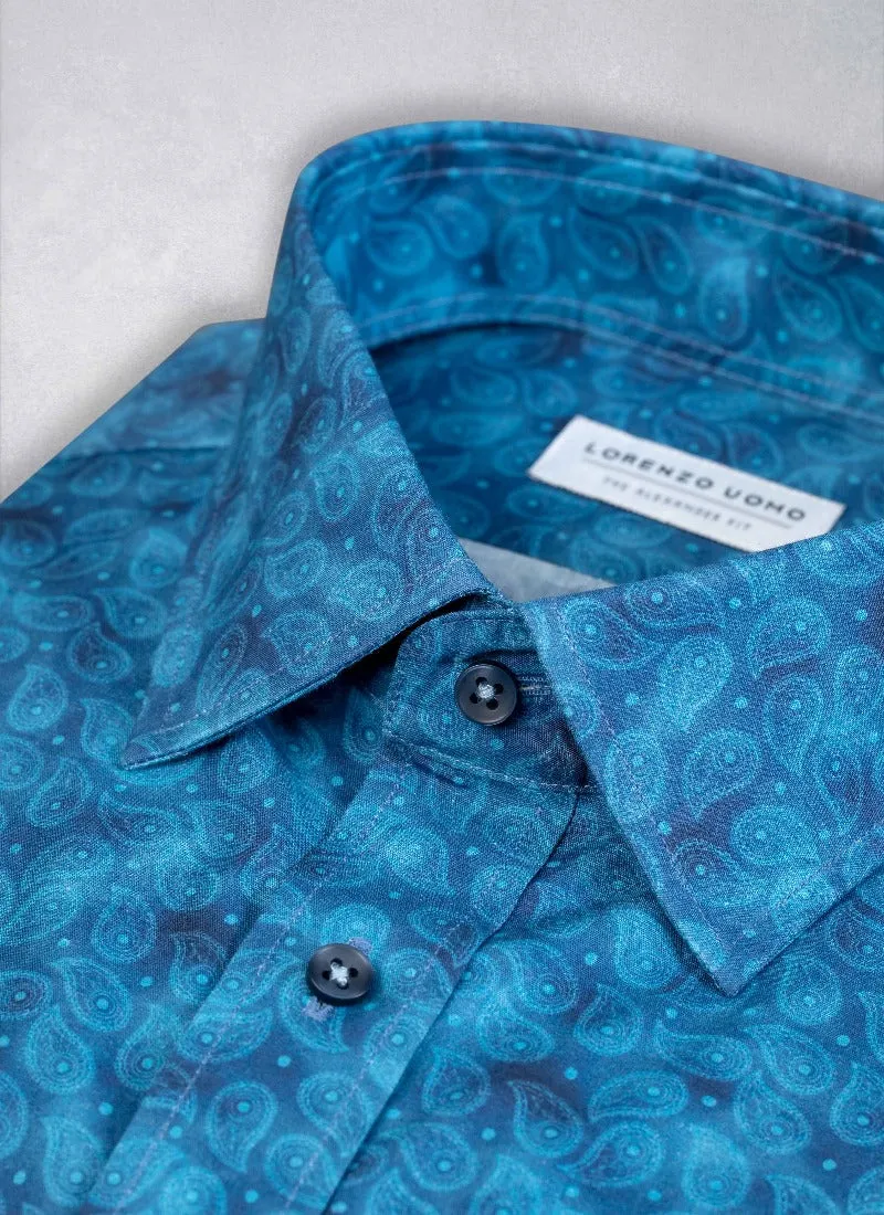 Alexander "Paisley Dark" in Multi-Blue Shirt