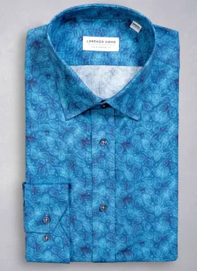 Alexander "Paisley Dark" in Multi-Blue Shirt