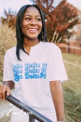 Alpha Delta Pi PR Repeating Notch Tee