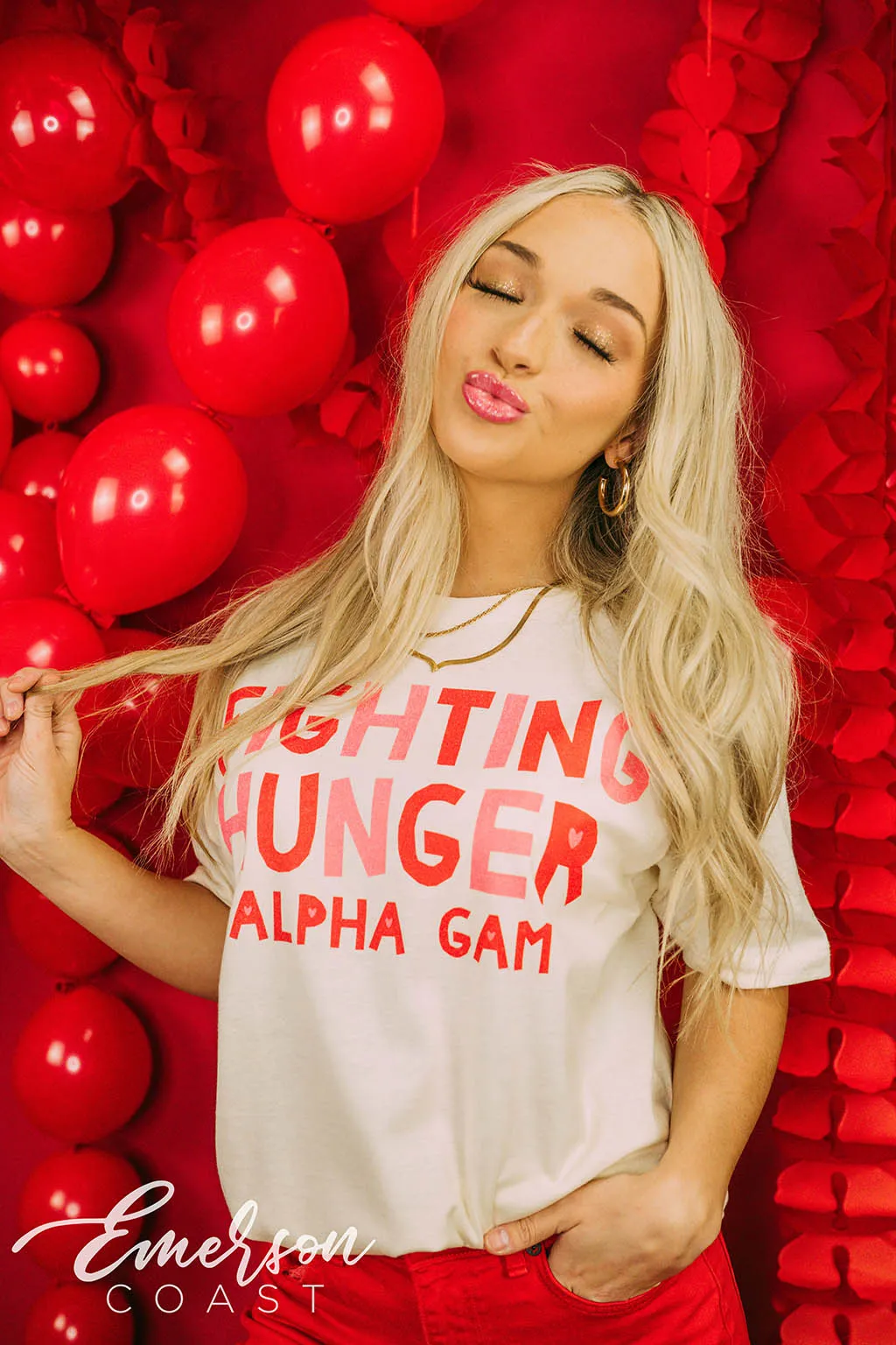 Alpha Gam Philanthropy Fighting Hunger Monochromatic Tee