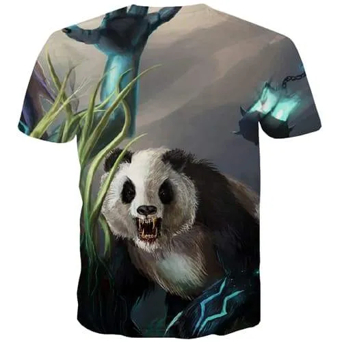 Animal T-shirt Men Panda Tshirts Casual Lovely Tshirts Cool Graffiti Tshirt Printed