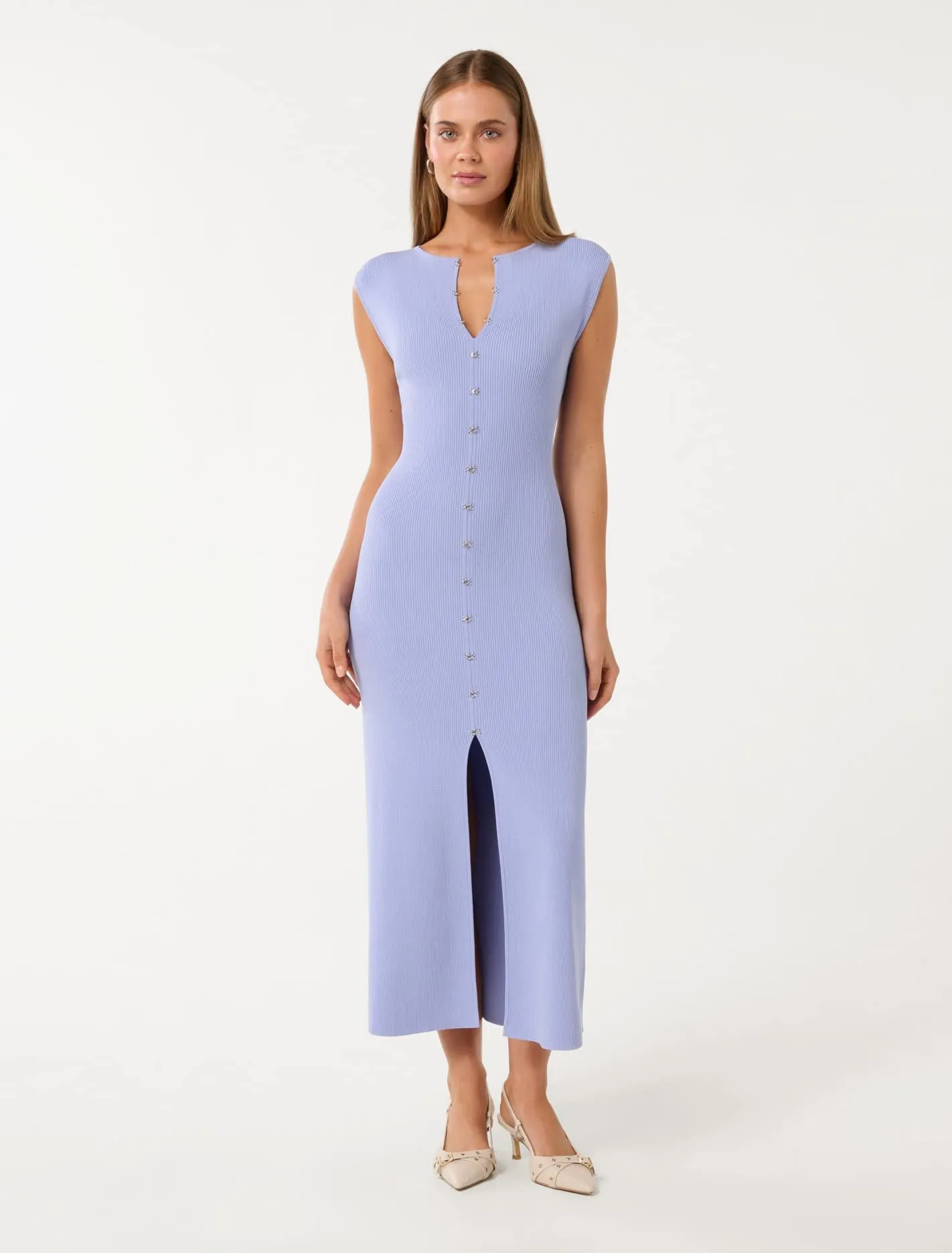 Aster Hook and Eye Detail Midi Dress