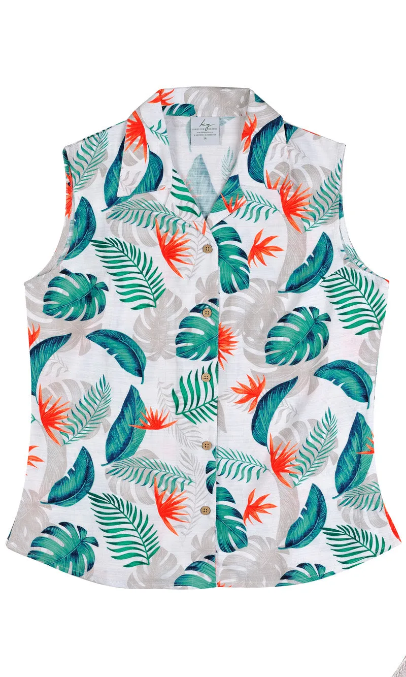 Bamboo Ladies Shirt Sleeveless Print, More Prints