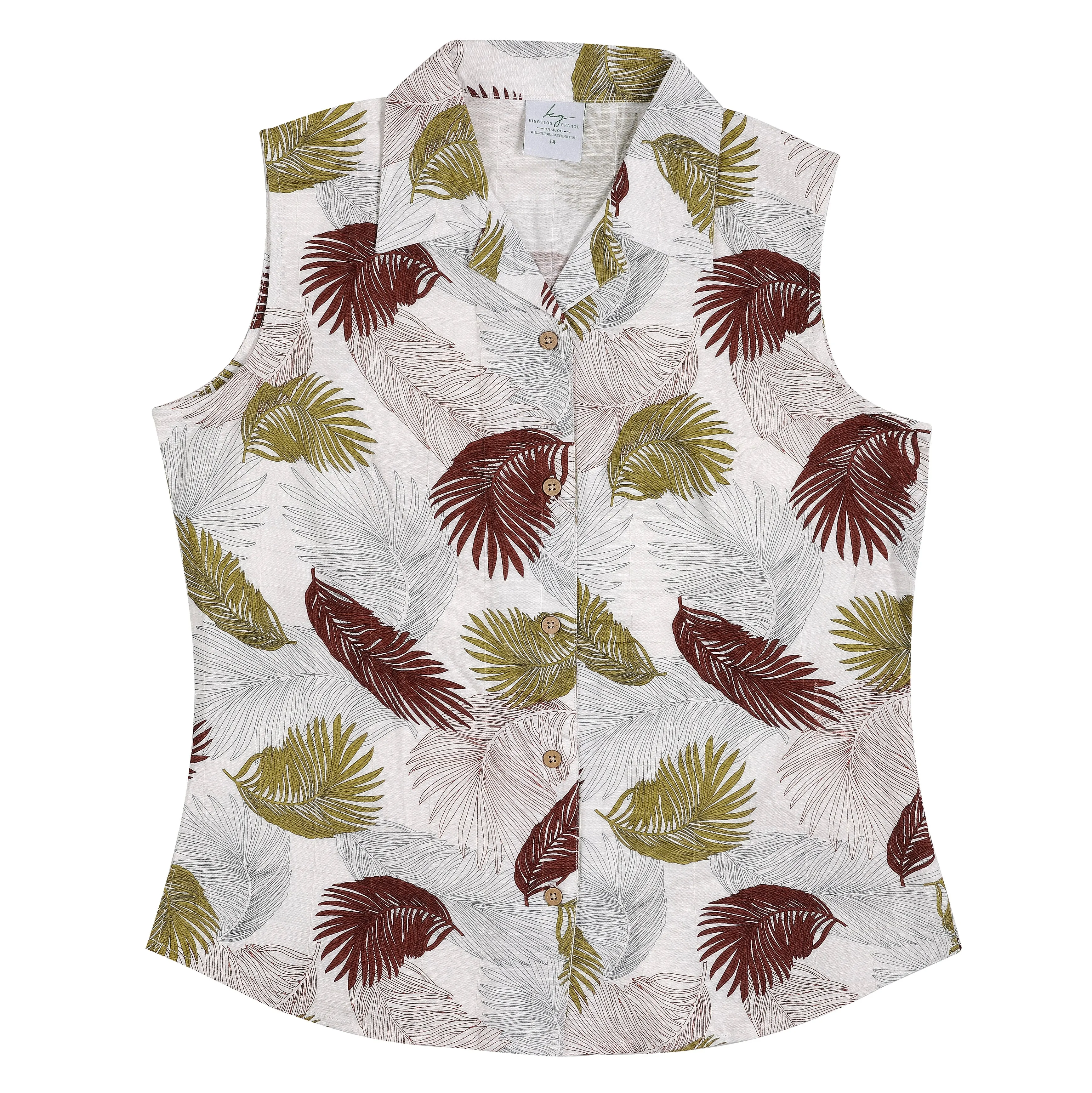 Bamboo Ladies Shirt Sleeveless Print, More Prints