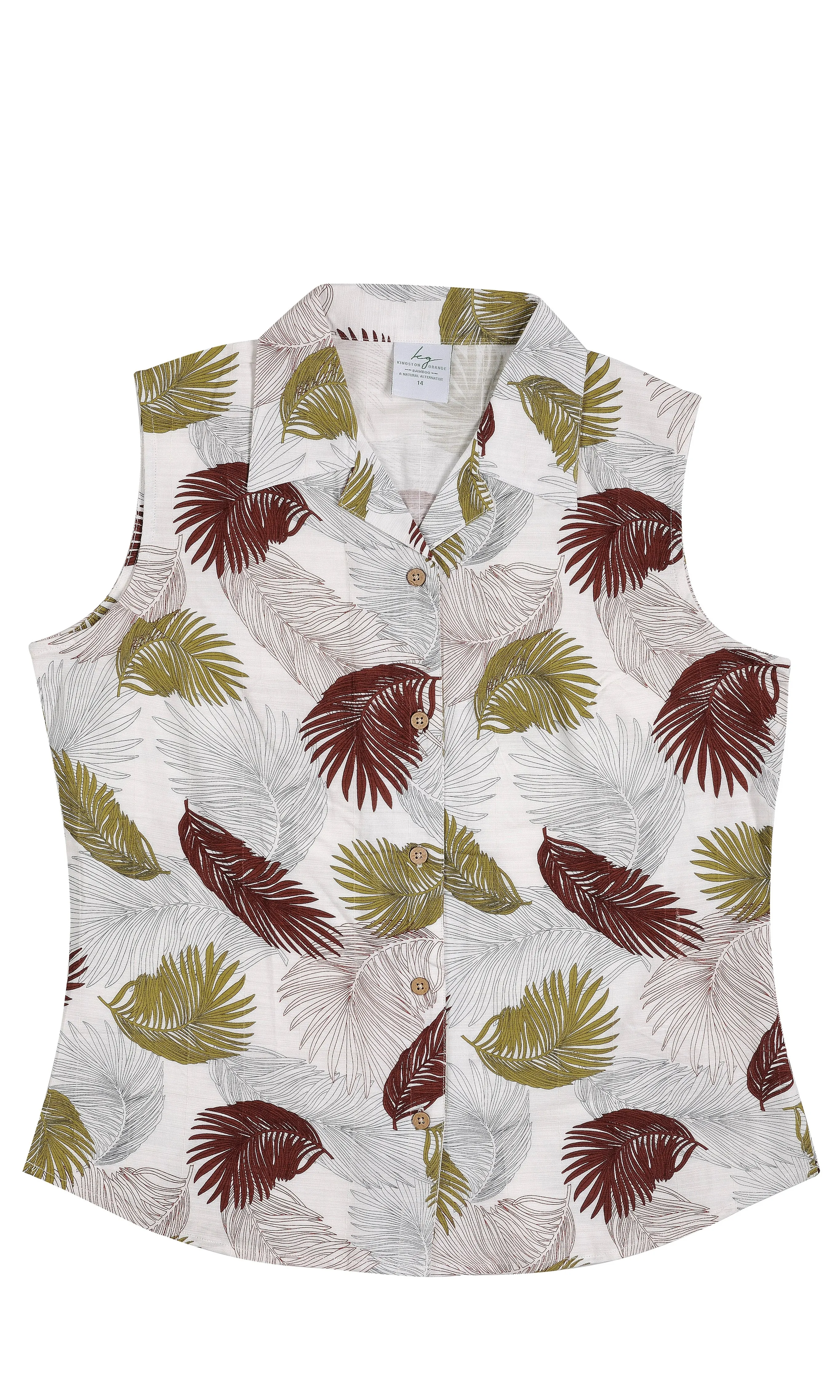 Bamboo Ladies Shirt Sleeveless Print, More Prints