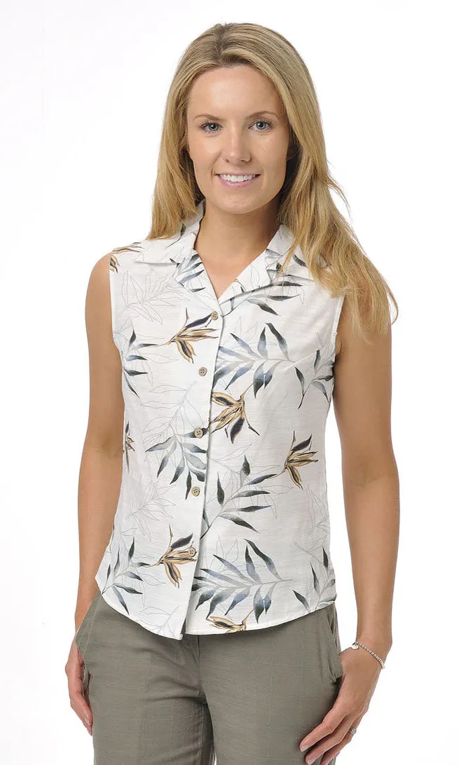 Bamboo Ladies Shirt Sleeveless Print, More Prints