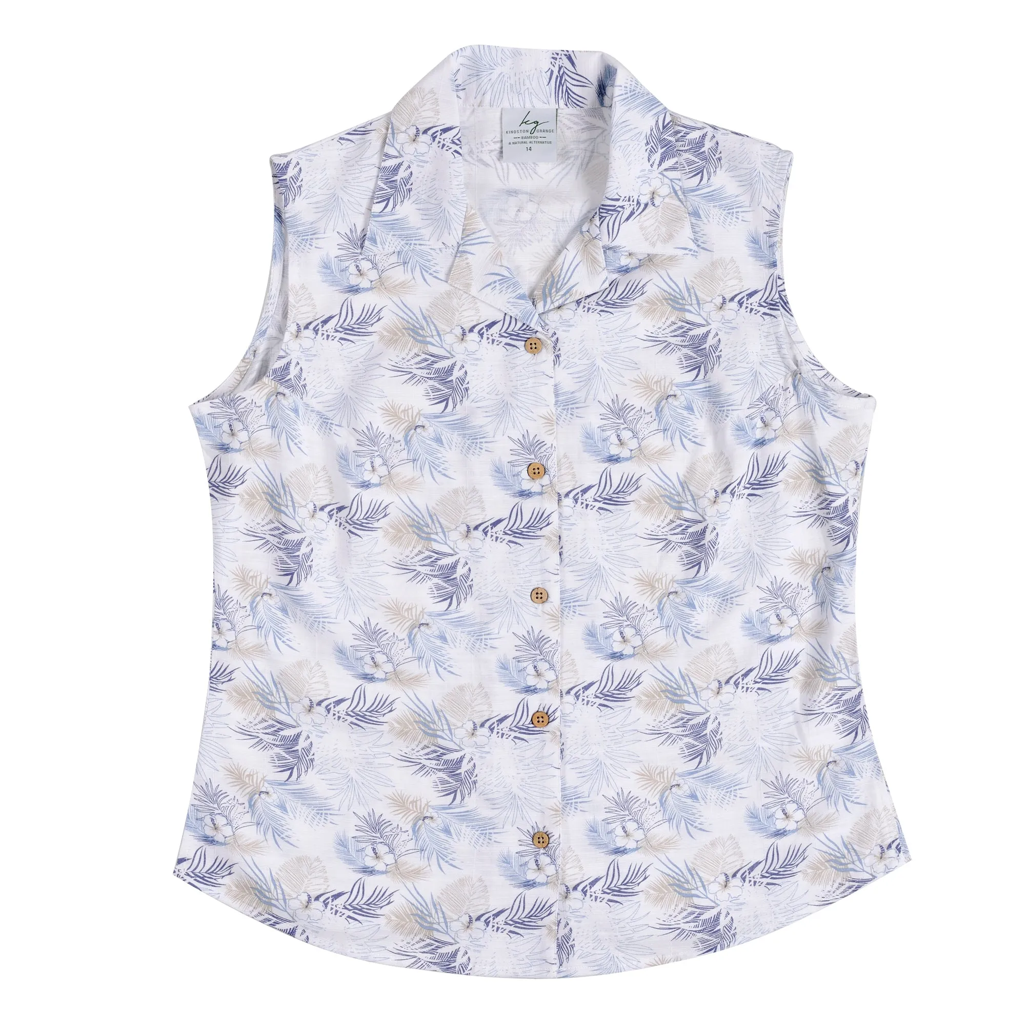 Bamboo Ladies Shirt Sleeveless Print, More Prints