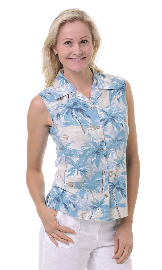 Bamboo Ladies Shirt Sleeveless Print, More Prints