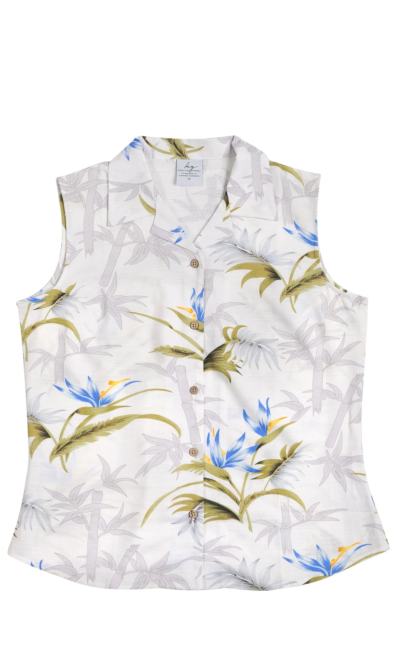 Bamboo Ladies Shirt Sleeveless Print, More Prints