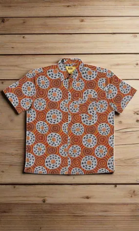 Bamboo Men's Shirt Aboriginal Art Marlu Jukurrpa