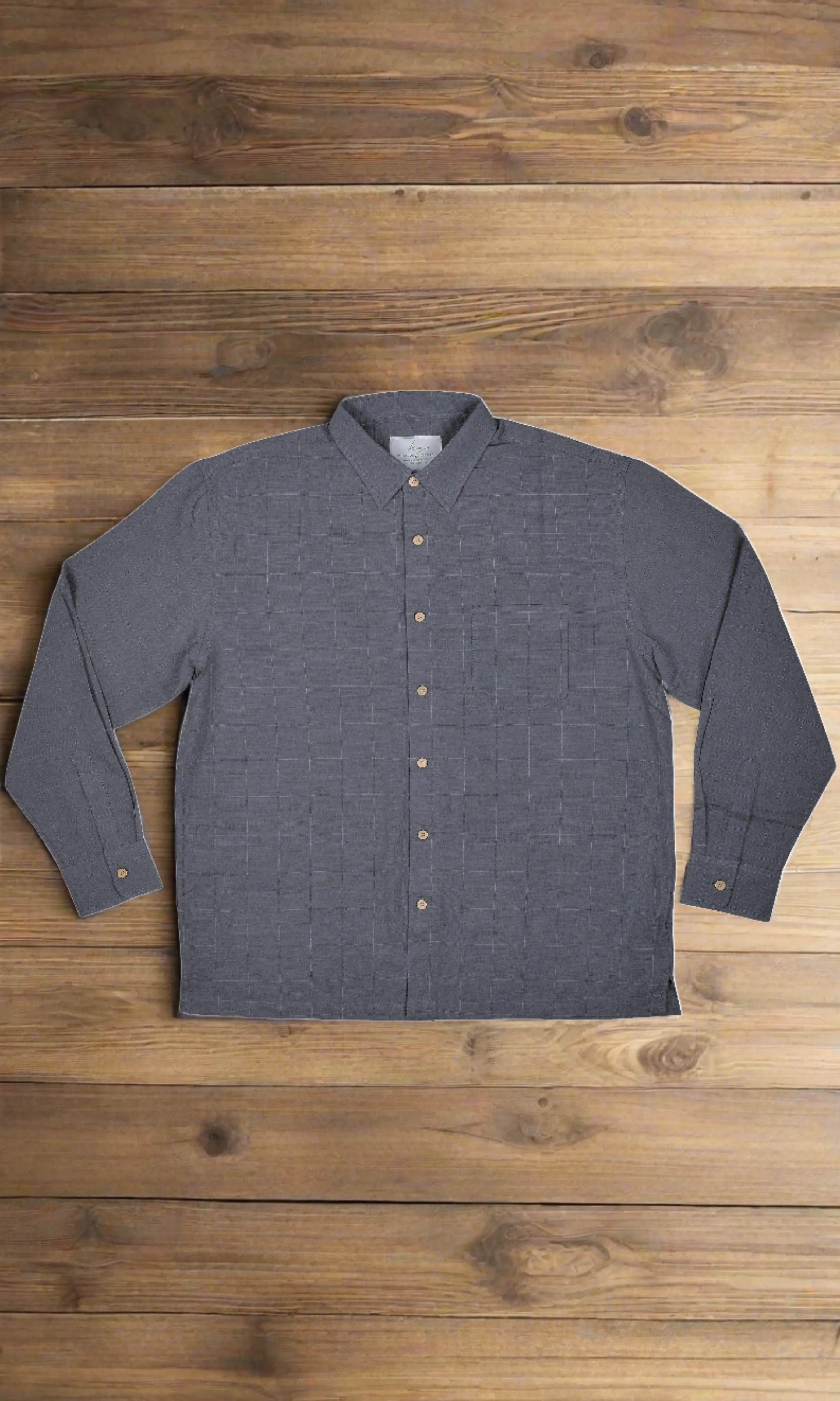 Bamboo Men's Shirt Long Sleeve Steel