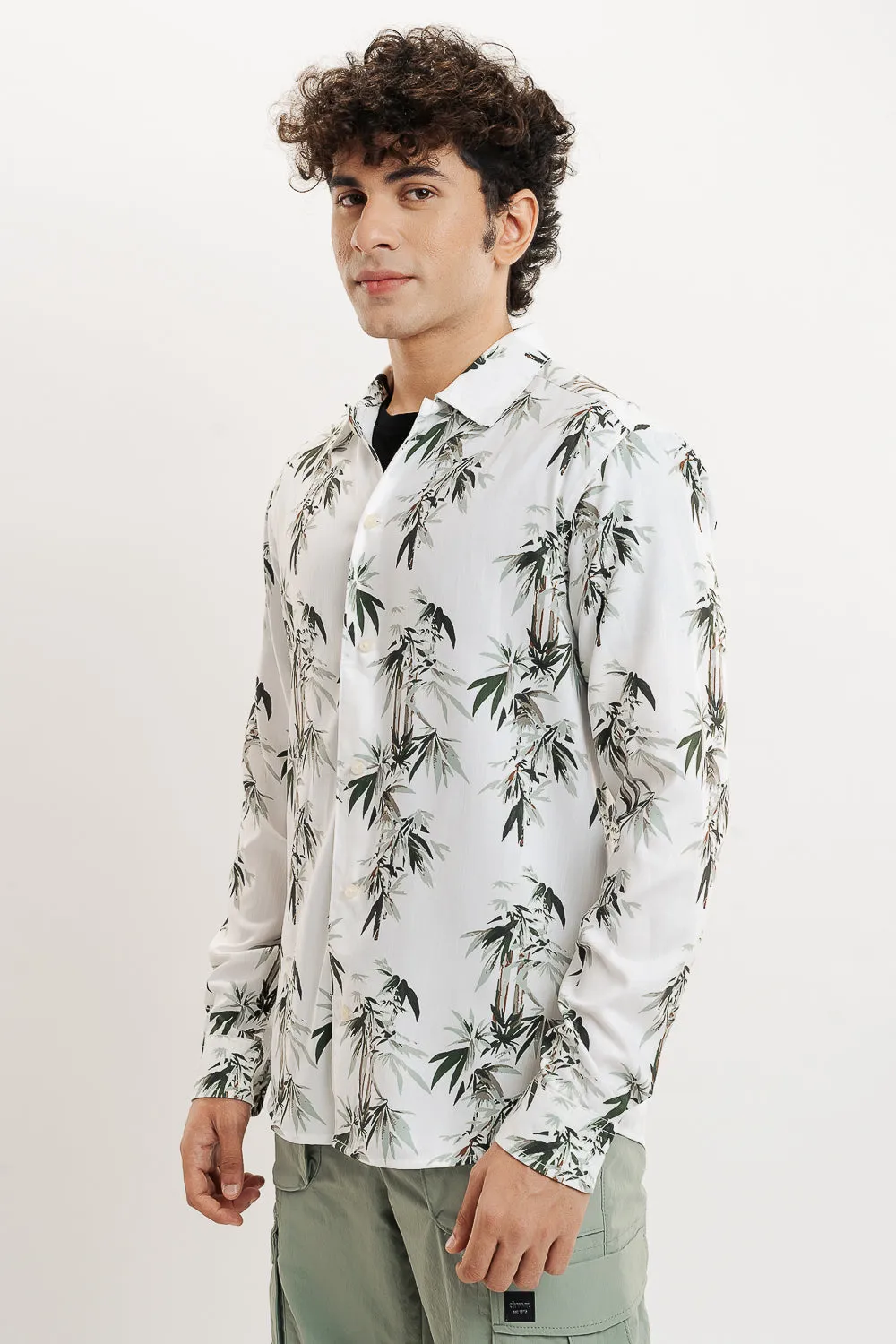 Bamboo Print Full Sleeves Men's Shirt