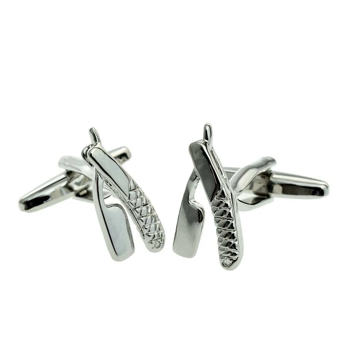 Barbers Straight Razors Silver Cufflinks