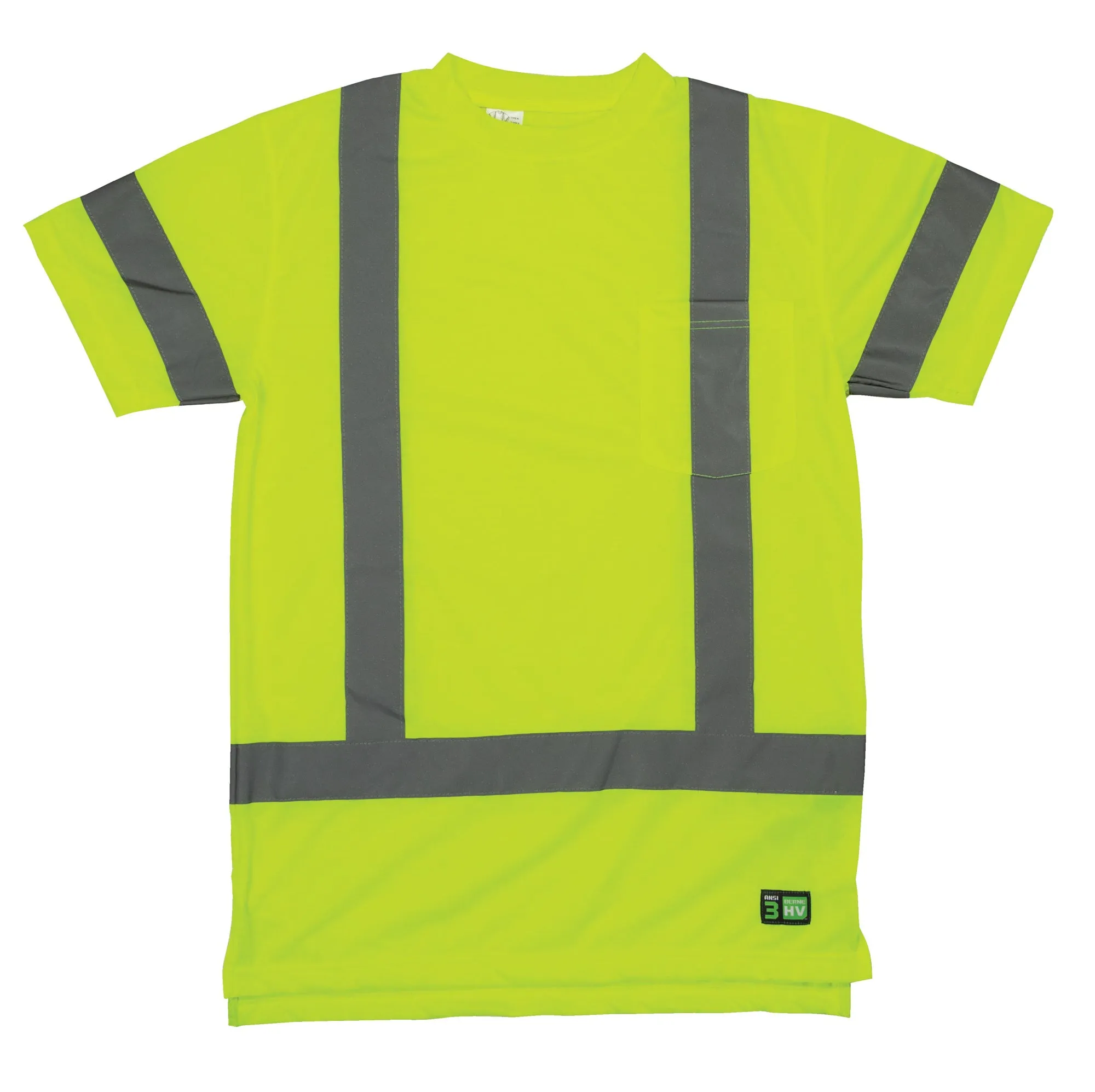 Berne Mens Yellow Polyester Hi-Vis Class 3 Performance S/S L TALL