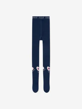 Billieblush Girls Heart Logo Tights in Navy