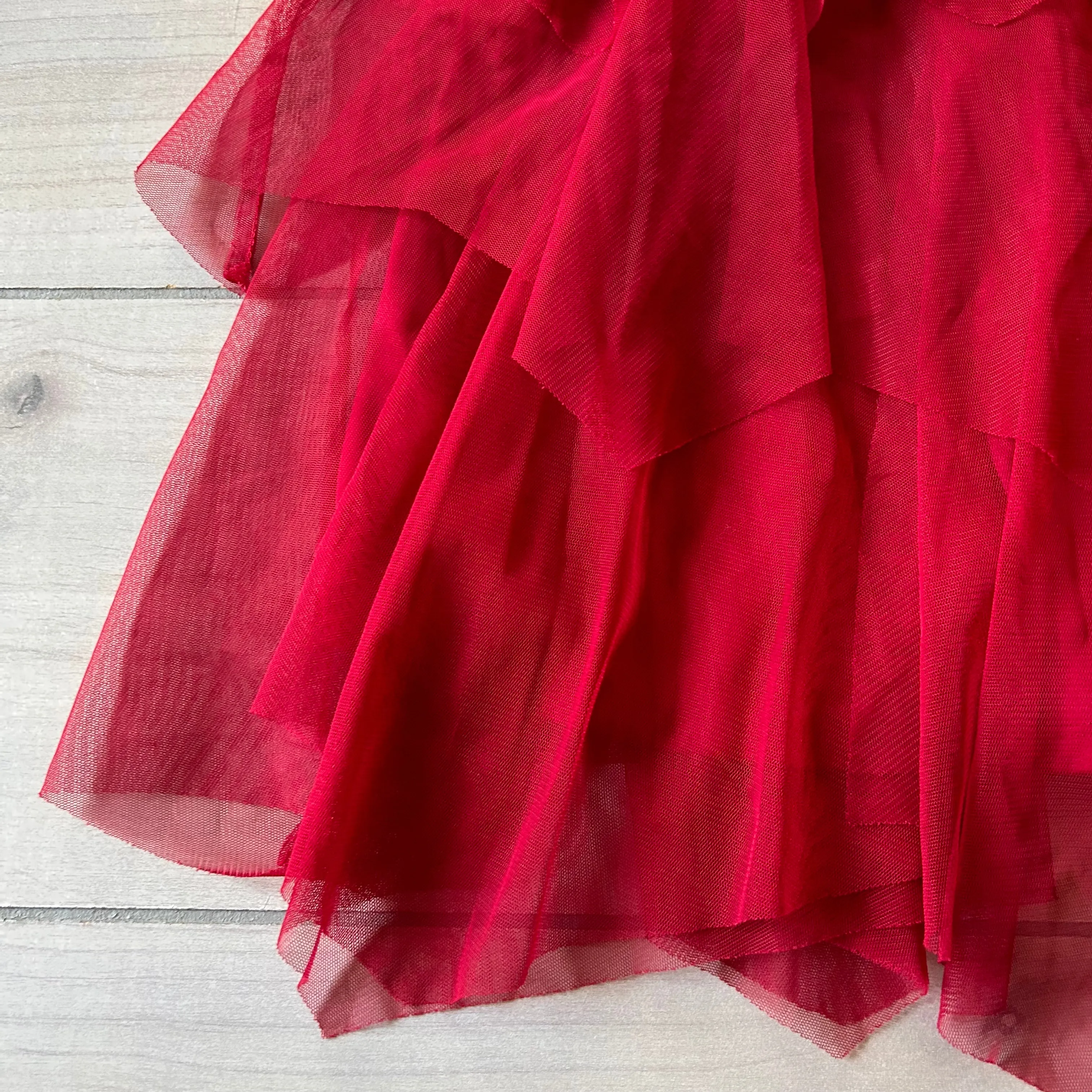 Biscotti Red Tulle Floral Dress