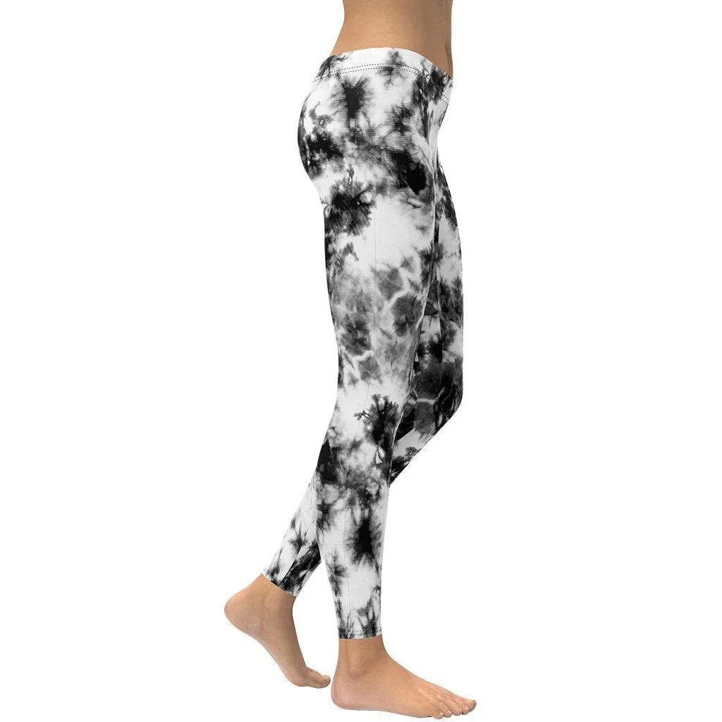 Black & White Tie Dye Leggings