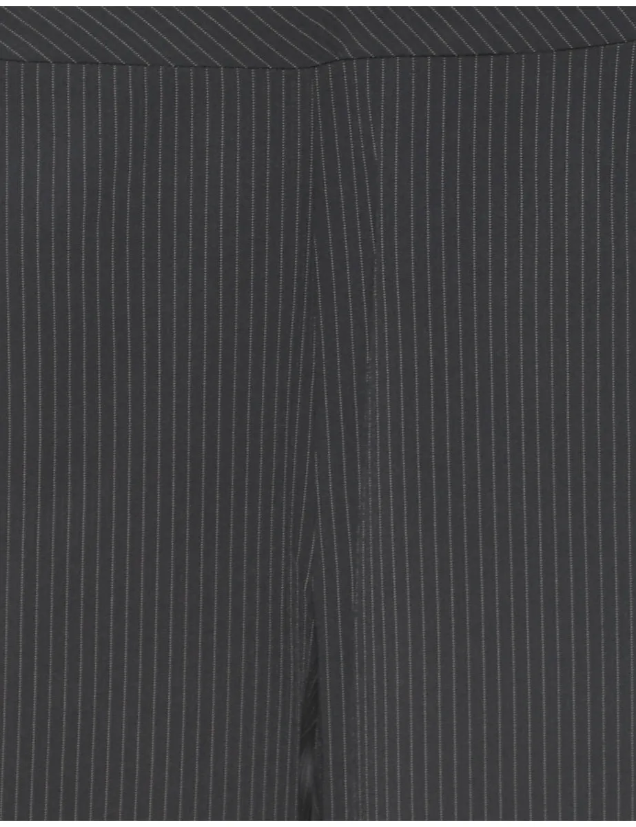 Black Pinstriped Cropped Trousers - W36 L38