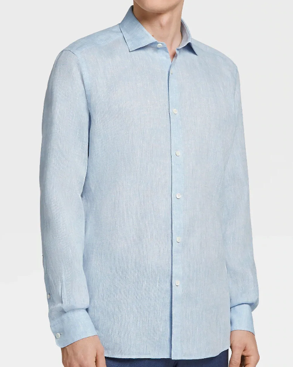 Blue Linen Sport Shirt