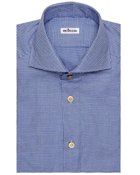 Blue Micro Geometric Print Dress Shirt