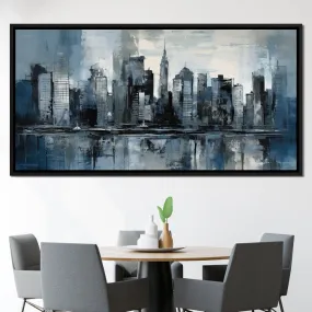 Blue Monochromatic Cityscape