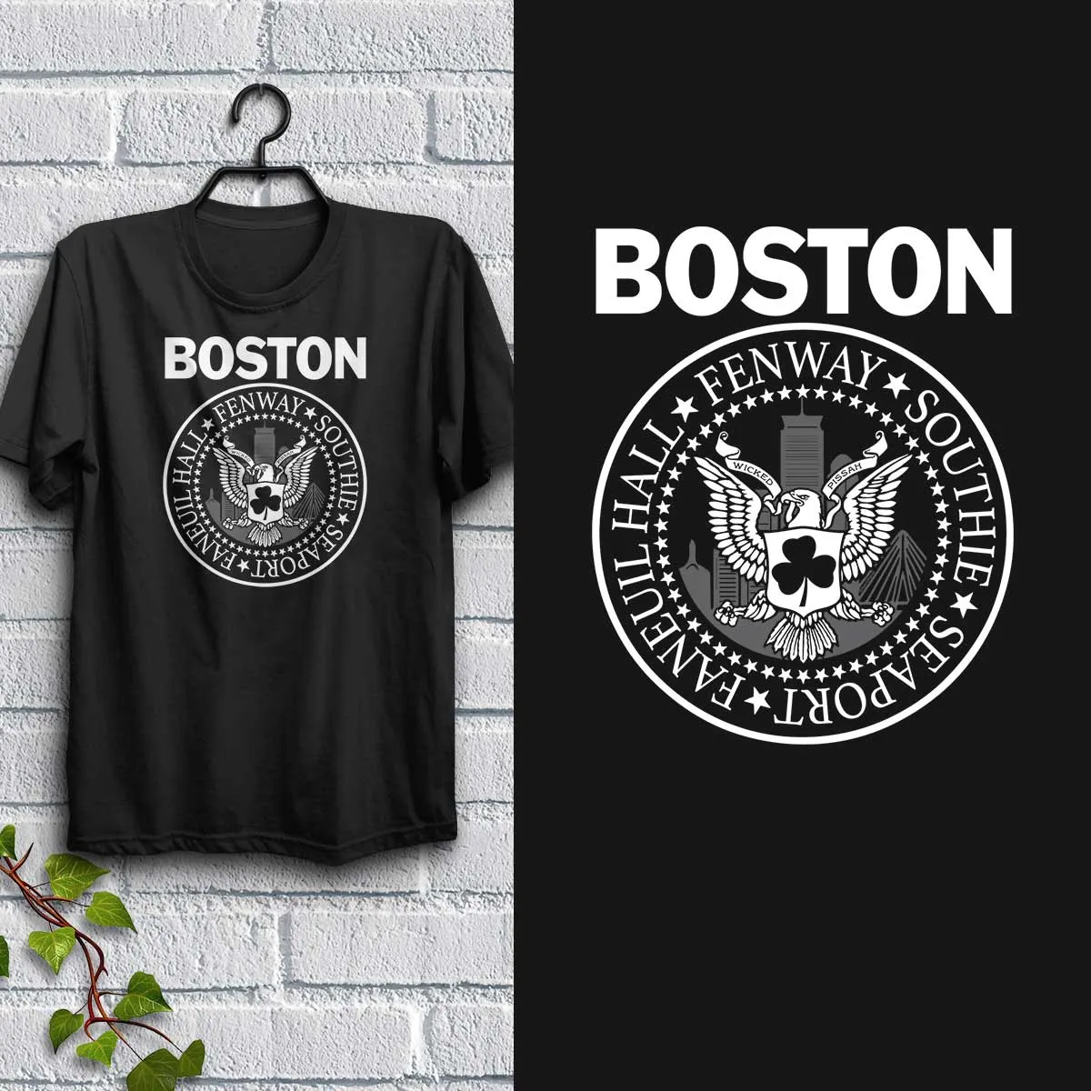 Boston Punk Rock Style T-Shirt, 100% Cotton, S-XXL, Unisex Tshirts