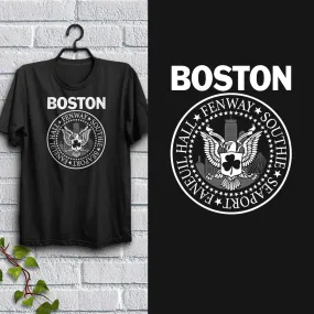 Boston Punk Rock Style T-Shirt, 100% Cotton, S-XXL, Unisex Tshirts