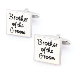 Brother of the Groom White Wedding Cufflinks