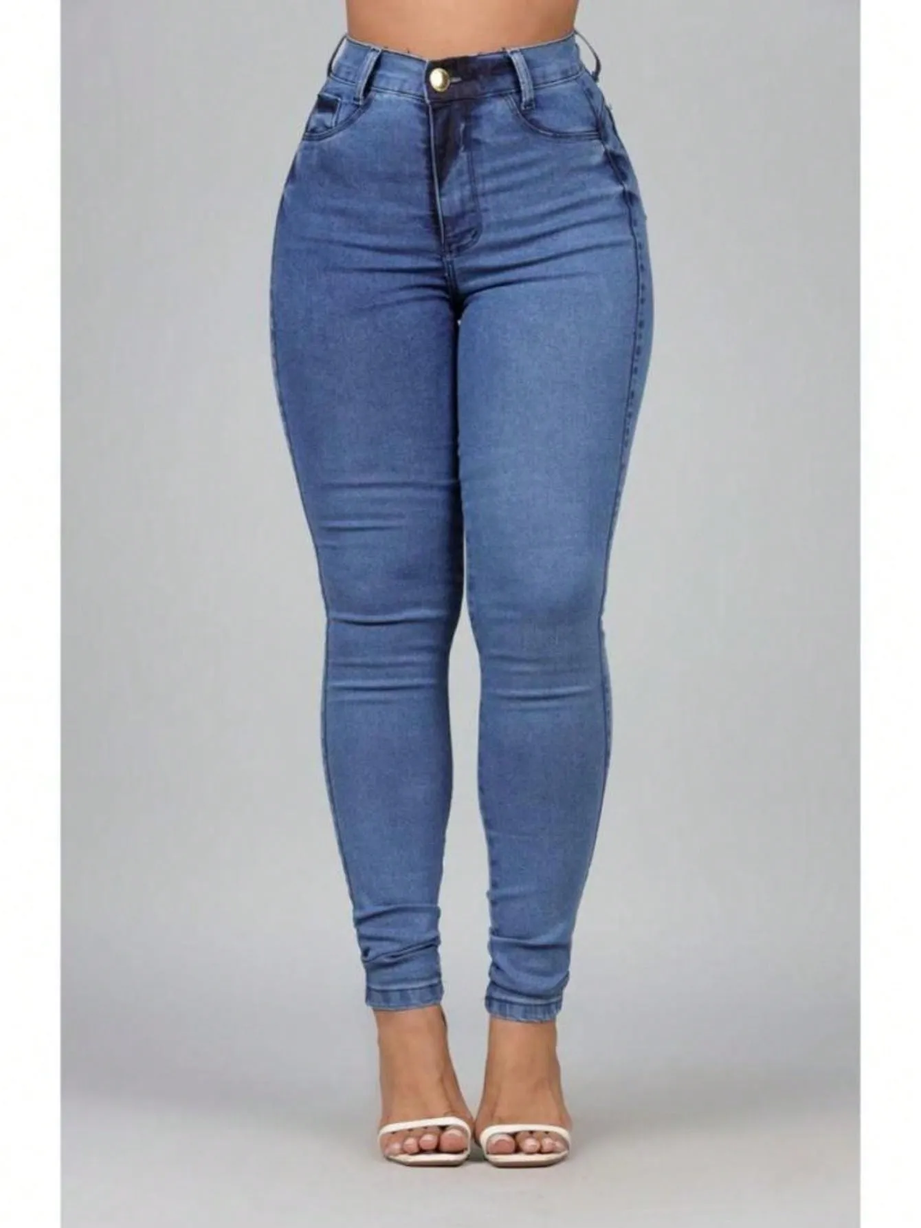 Calça Jeans Feminina Skinny Cintura Alta Modela Bumbum REF 098 linha premium