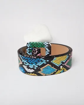 Candy color punk snakeskin print belt 3914 - حزام