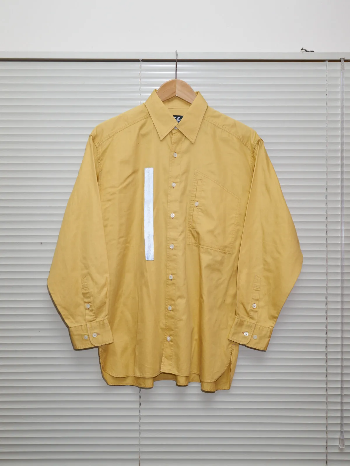 CC Kansai Yamamoto 1990s yellow cotton logo reflector patch shirt - mens M S